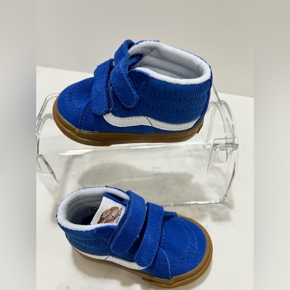 Vans Kids Blue and White High-Top Sneakers - Picture 6 of 9